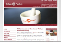 Website der Philipps-Apotheke Marburg